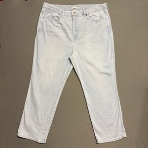 Good American Good Waist Straight Jeans Size 22 Light Wash Denim Pants Stretch